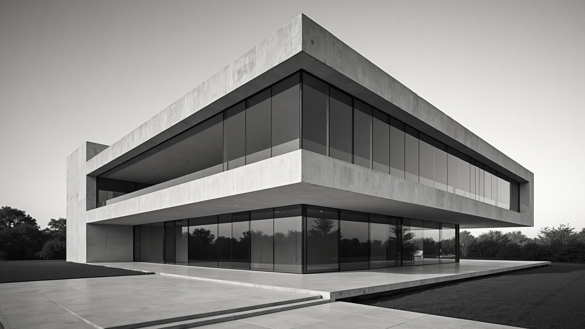 A contemporary Sydney apartment façade of concrete, glass and metal balustrades.